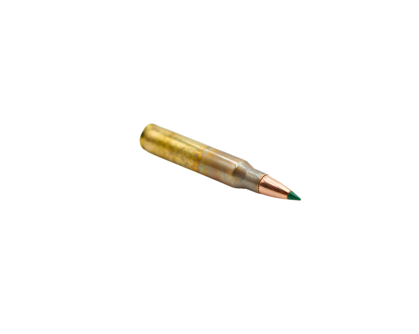Picture of side view of a round of 5.56 77GR Bone Frog Ammunition™ Sierra Tipped MatchKing (TMK) at Bone Frog Ammunition