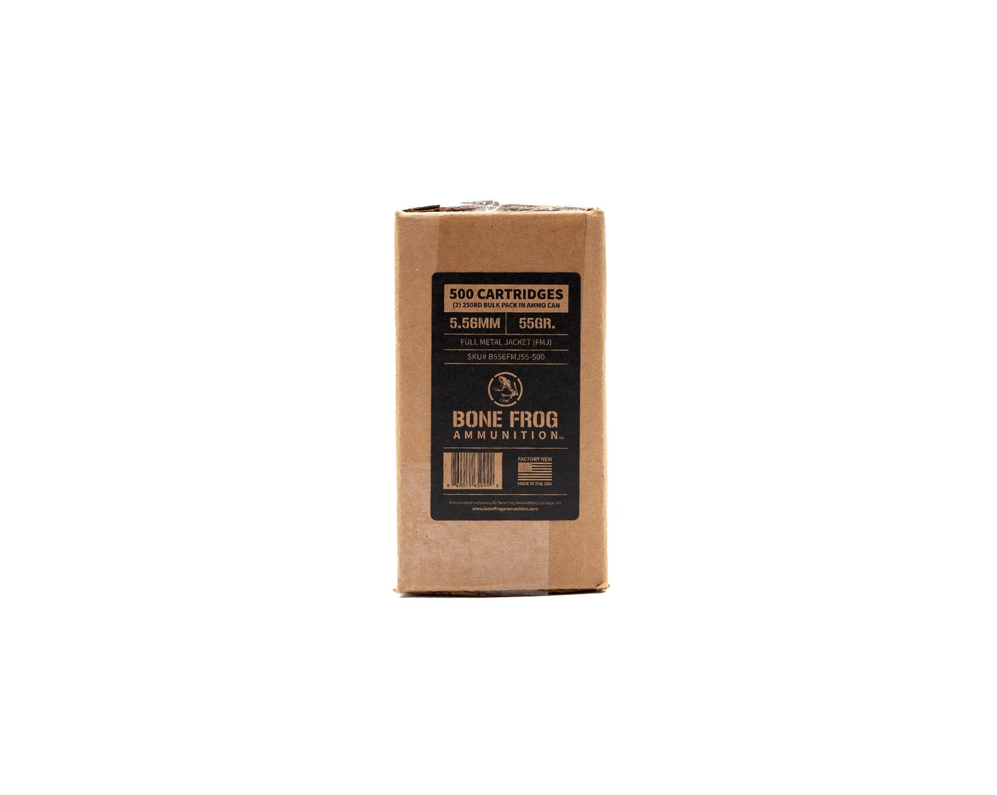 5.56 55GR Bone Frog Ammunition™ FMJ-BT sku-B556FMJ55 exclusively at Bone Frog Gun Club