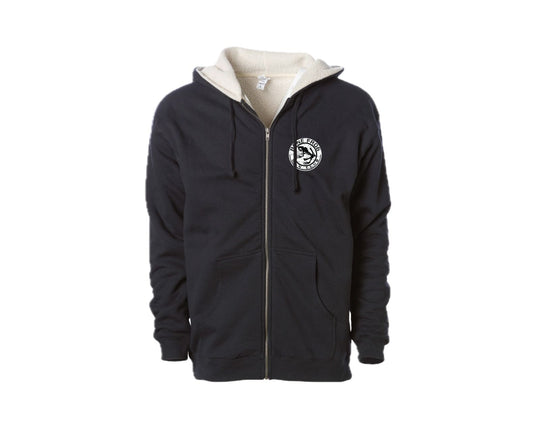 Photo of Front BFGC Alpine Multicam Logo Fleece Black Zippered Hoodie at Bone Frog Gun Club