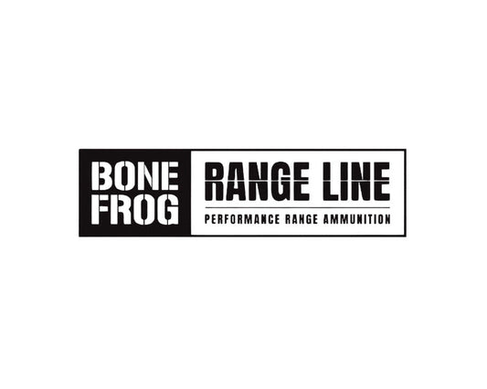 Bone Frog Range Line Logo on a white background at Bone Frog Ammunition