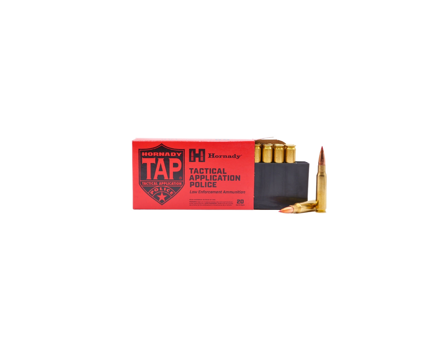 Picture of 20 RD box displaying rounds of 308 (7.62x51) 168GR Hornady ELD TAP (80725) at Bone Frog Ammunition