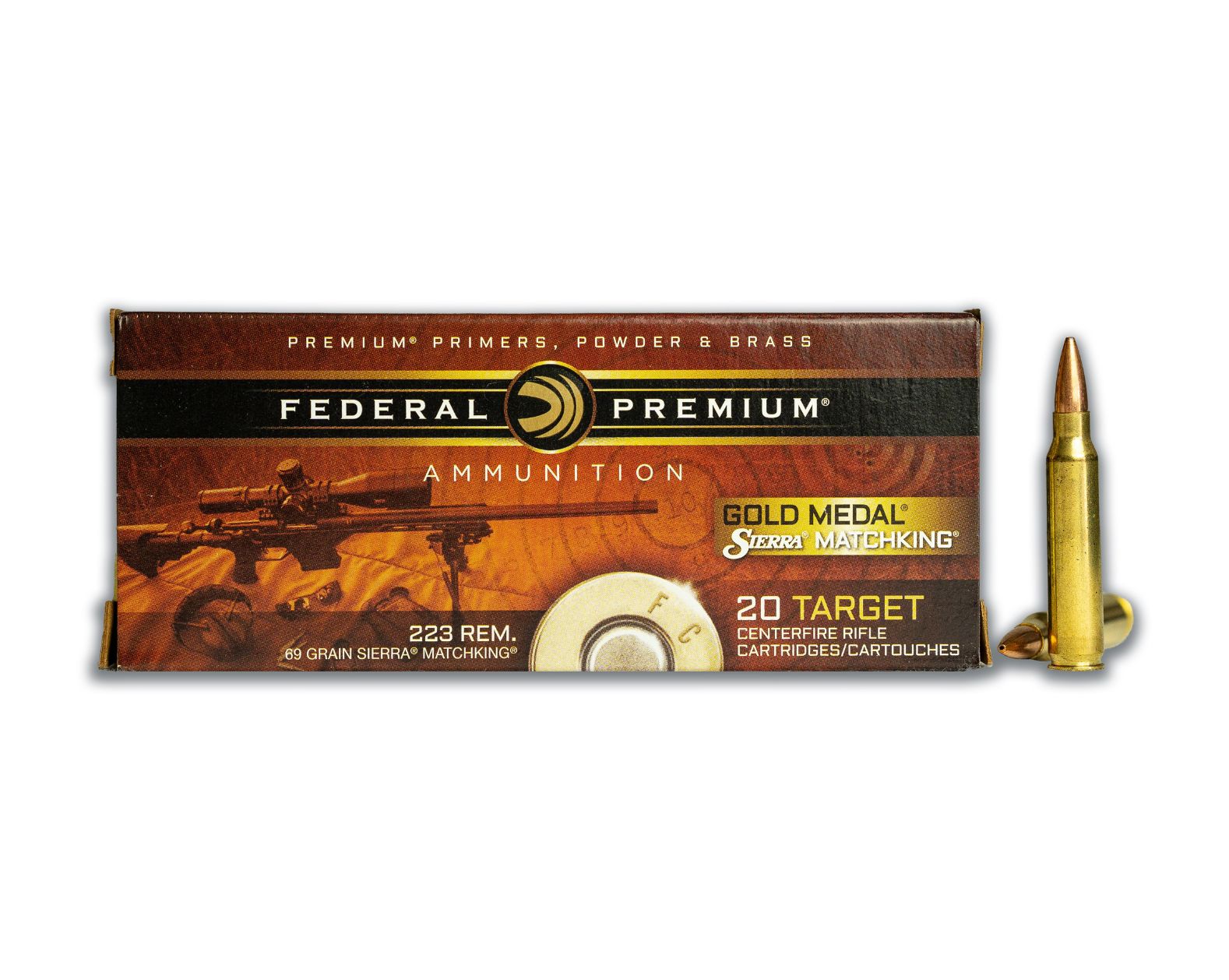 223 REM 69GR Federal Gold Medal Match Sierra Matchking BTHP (GM223M) - Bone Frog Gun Club