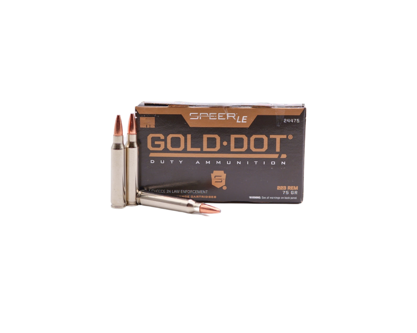 223 REM 75GR Speer Duty Rifle Gold Dot Soft Point (24475