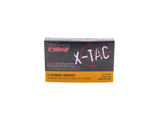 Picture of 20 Rd box of 5.56 62GR PMC X-TAC Green-Tip (556K) at Bone Frog Ammunition 