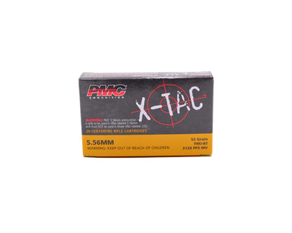 Picture of 20 Rd box of 5.56 55GR PMC FMJ-BT (556X) at Bone Frog Ammunition