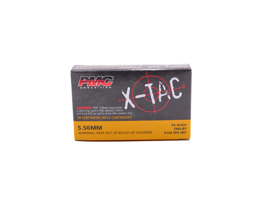 Picture of 20 Rd box of 5.56 55GR PMC FMJ-BT (556X) at Bone Frog Ammunition