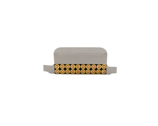 Picture of 20 Rd box on side showing rounds of 5.56 55GR PMC FMJ-BT (556X) at Bone Frog Ammunition