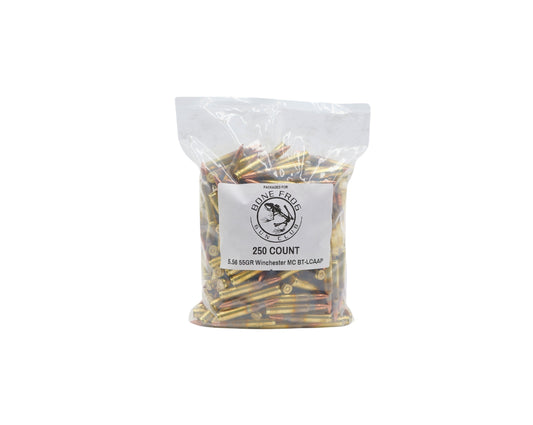 Picture of front side BFGC 250 RD Bulk Pack of 5.56 55 GR Lake City at Bone Frog Gun Club