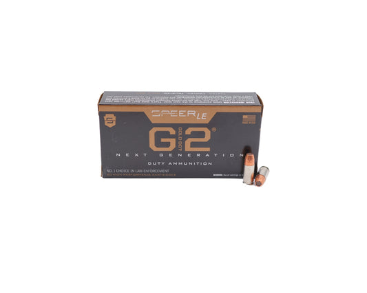 Picture of 50 round box displaying rounds of 9mm 147 GR SPEER LE Gold dot G2 SKU-54226 at Bone Frog Gun Club