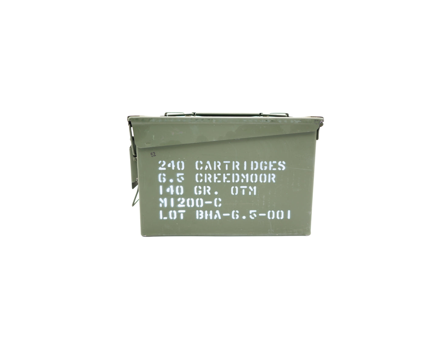 Picture of an Ammo Can containing 6.5 Creedmoor 140GR Black Hills OTM (MP2406.5CREEDN6) at Bone Frog Gun Club