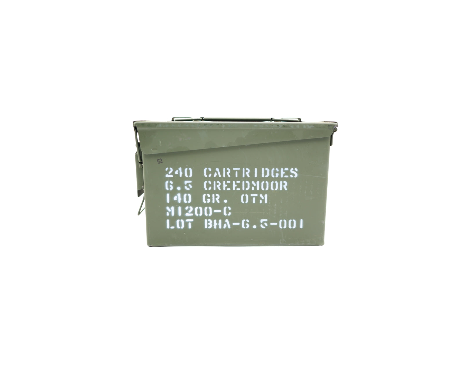Picture of an Ammo Can containing 6.5 Creedmoor 140GR Black Hills OTM (MP2406.5CREEDN6) at Bone Frog Gun Club