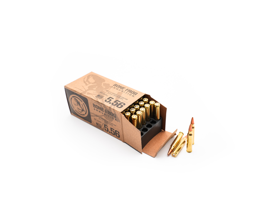 5.56 62GR Bone Frog Ammunition™ Solid Copper Hollow Point (SCHP) sku-B556SC62 exclusively online at Bone Frog Gun Club