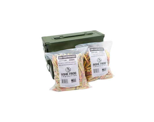 300 Blackout Subsonic 200GR Bone Frog Ammunition™ FMJ-BT sku-B300BLKFMJSUB200 - 250 round bulk packs in ammo can