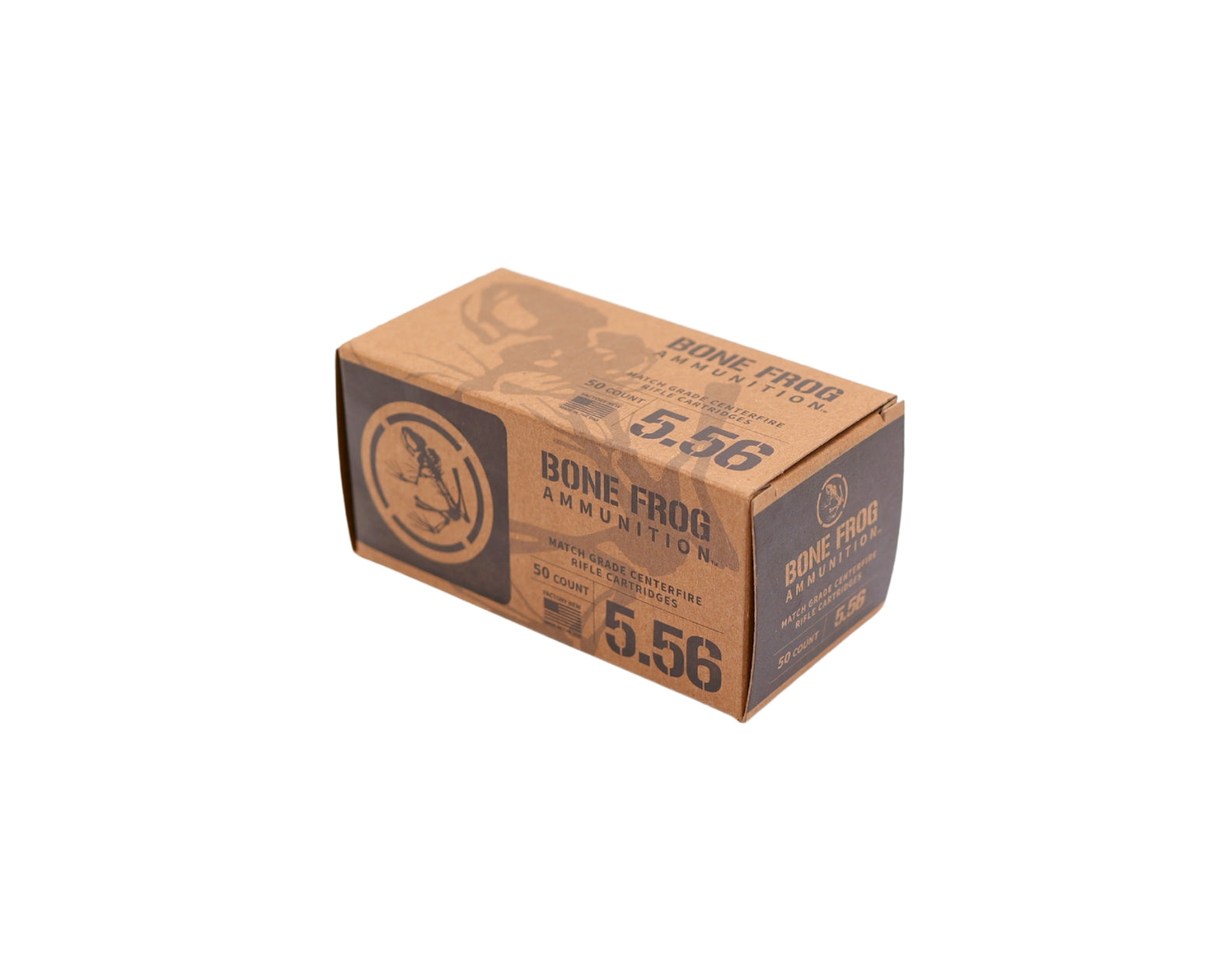 Picture of a 50 RD Box of 5.56 62GR Bone Frog Ammunition™ Barnes Tipped TSX (TTSX BT) (B556TTSX62) at Bone Frog Ammunition