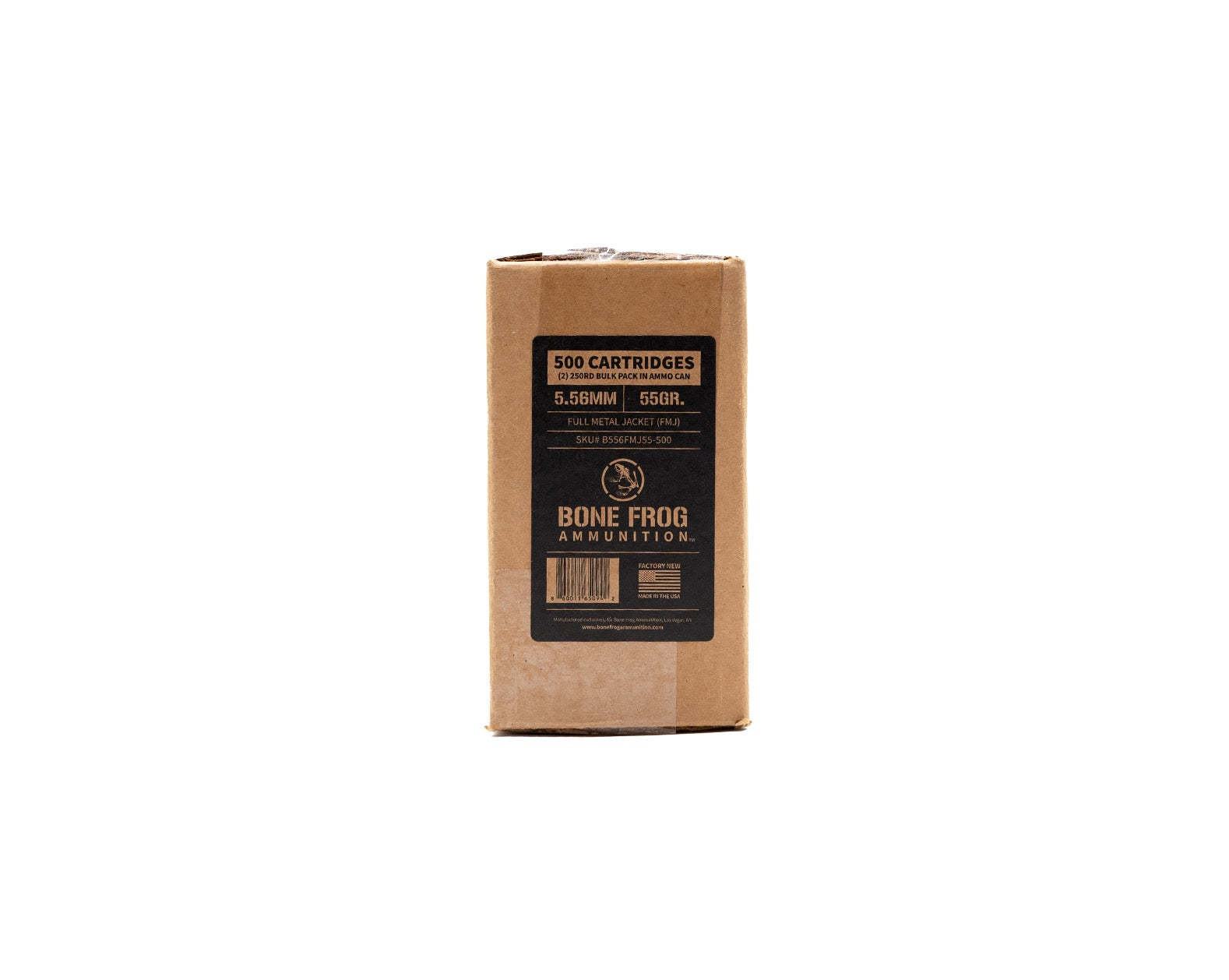 5.56 55GR Bone Frog Ammunition™ FMJ-BT sku-B556FMJ55 exclusively at Bone Frog Gun Club