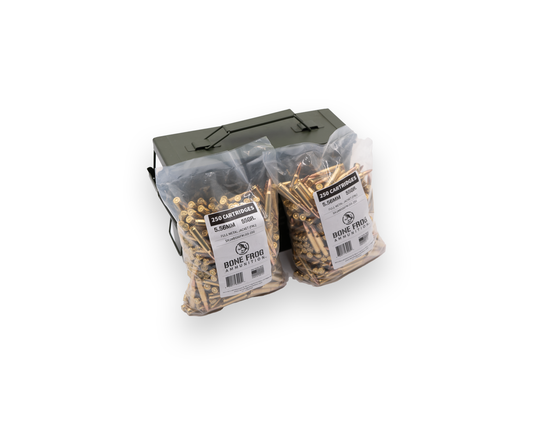 5.56 55GR Bone Frog Ammunition™ FMJ-BT sku-B556FMJ55 2 - 250 round bulk packs in ammo can
