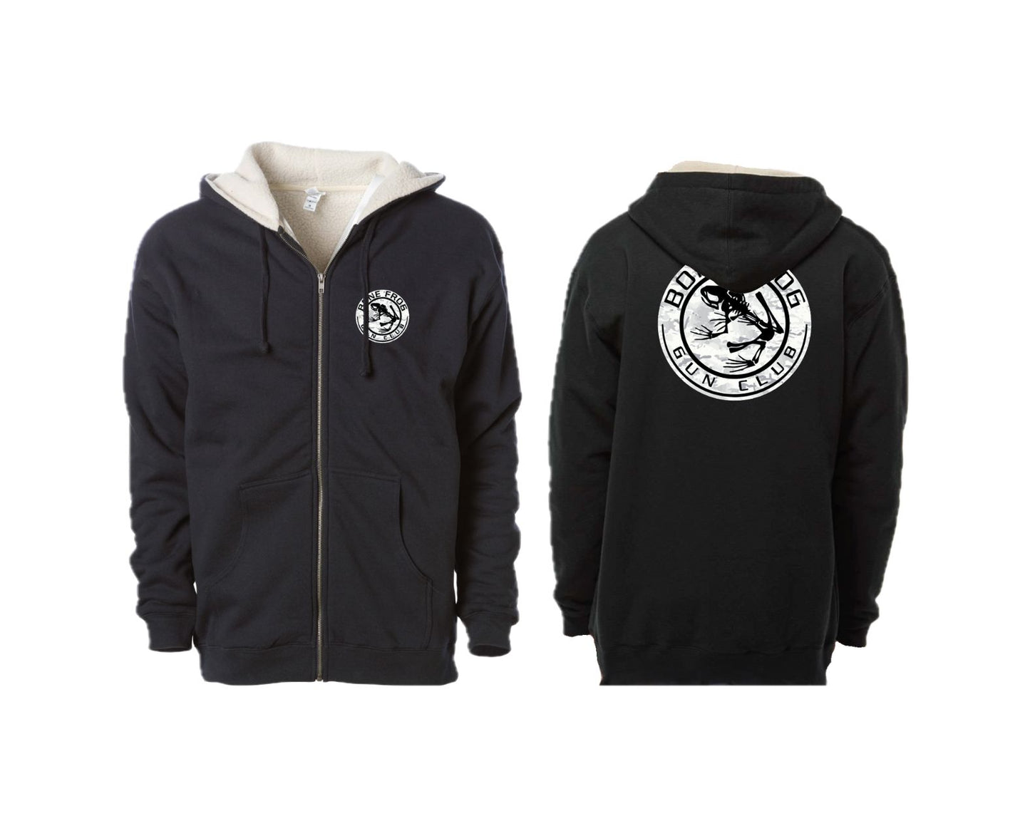 Photo of BFGC Alpine Multicam Logo Fleece Black Zippered Hoodie at Bone Frog Gun Club
