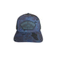 Blue Frogskin Trucker Hat at Bone Frog Gun Club front view