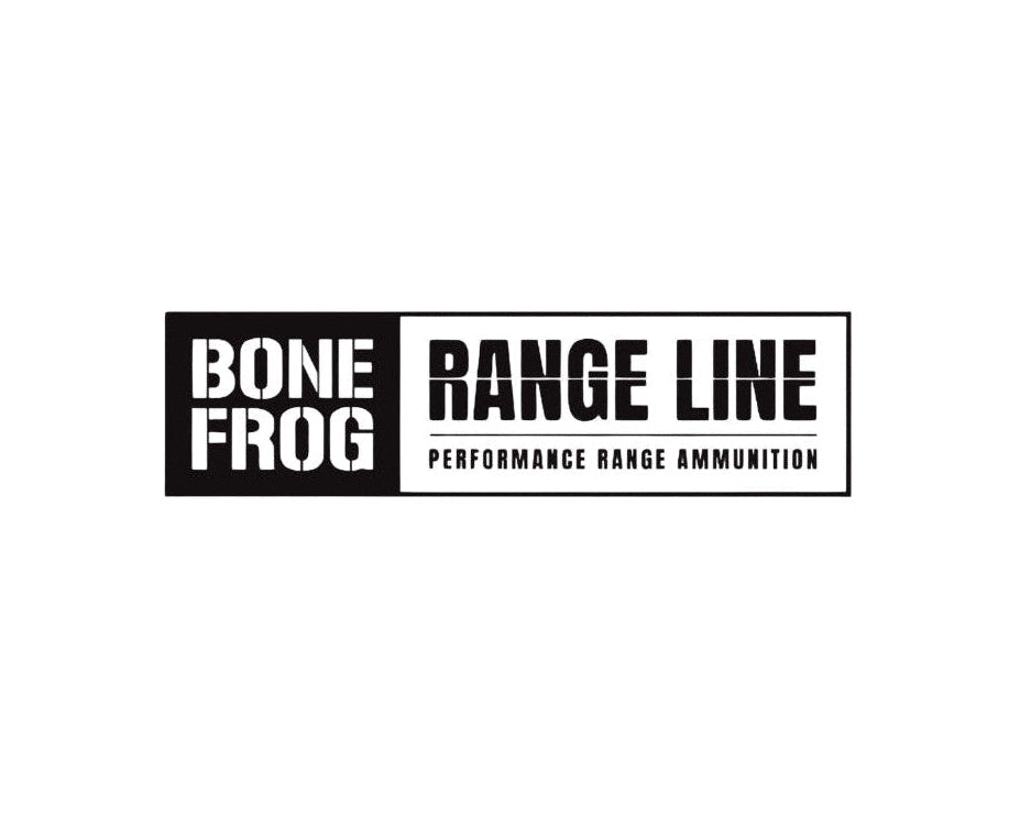 Bone Frog Range Line Logo on a white background at Bone Frog Ammunition