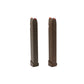 Picture of side view of a FDE and ODG Glock 17 33 RD Magazine at Bone Frog Ammunition