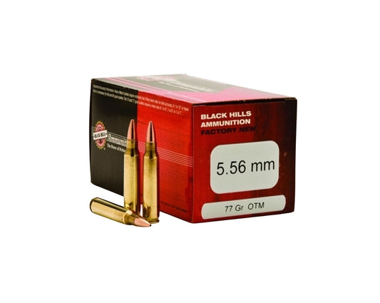 Photo of Black Hills Sierra MatchKing Open Tip Match 5.56 77GR sku D556N9 on BoneFrogGunClub.com