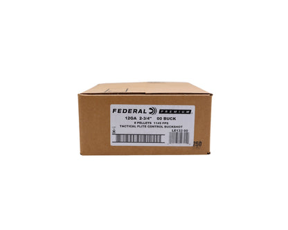 A case of 12GA Federal Tactical 00BuckShot 8 Pellet with FliteControl Wad 2 3/4 (LE133 00) 250 RDS at BFA.