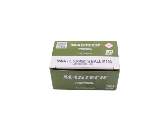 Picture of a round of a 50 RD box of 5.56 55GR MagTech FMJ-BT (MAGT556A) at Bone Frog Ammunition 