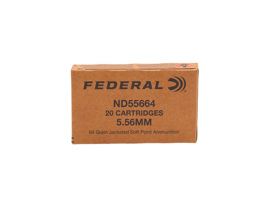 Photo of 20 Round Box 5.56 NATO 64GR Federal Tactical Bonded Soft Point sku ND55664 at Bone Frog Gun Club