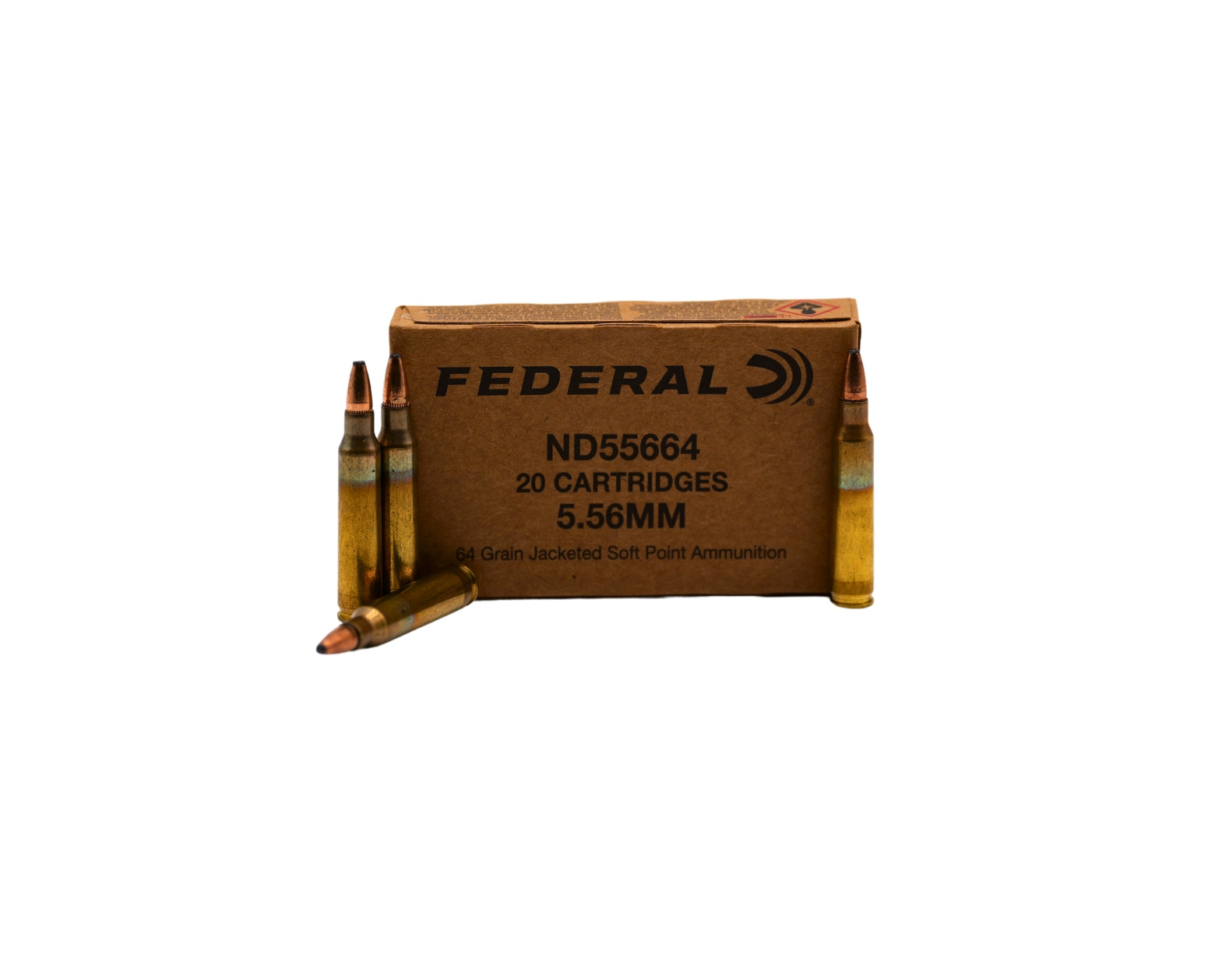 Photo of 20 round box with 4 loose rounds 5.56 NATO 64GR Federal Tactical Bonded Soft Point sku ND55664 at Bone Frog Gun Club