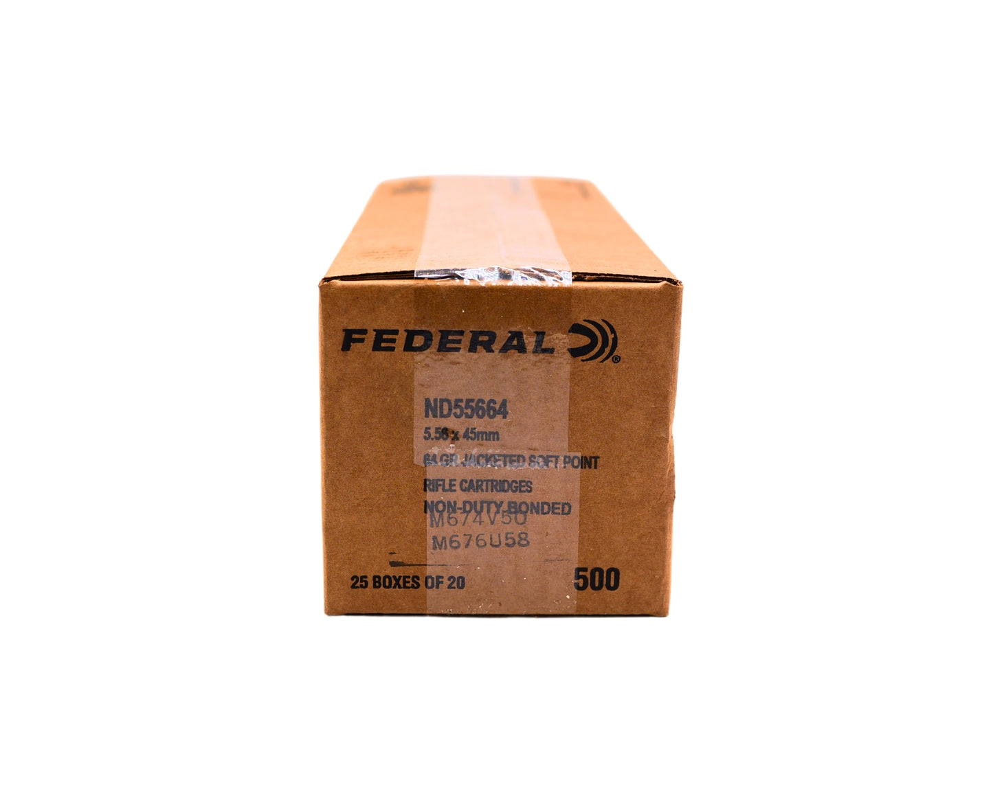 Photo of 500 round case 5.56 NATO 64GR Federal Tactical Bonded Soft Point sku ND55664 at Bone Frog Gun Club