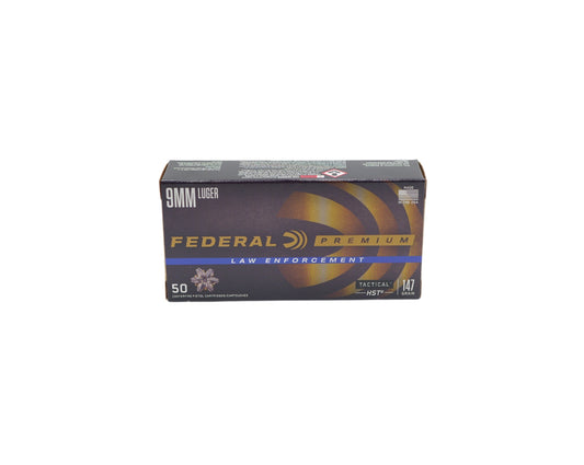 Picture of 50 round box of 9MM 147GR Federal Premium Tactical HST JHP sku-P9HST2 at Bone Frog Gun Club