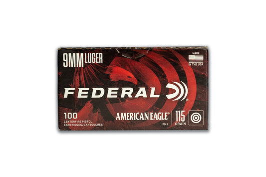 9MM 115GR Federal American Eagle FMJ (AE9DP-100) - BONE FROG GUN CLUB
