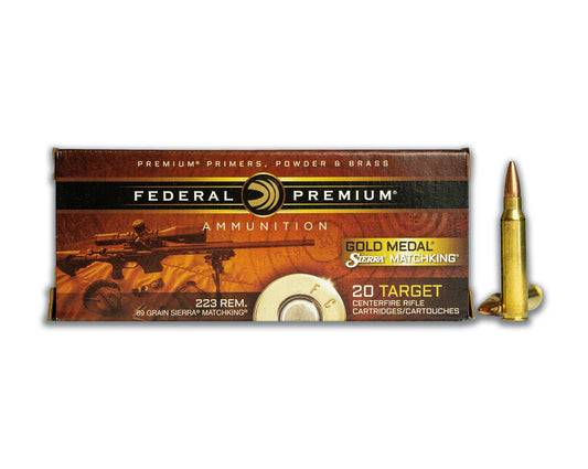 223 REM 69GR Federal Gold Medal Match Sierra Matchking BTHP (GM223M) - Bone Frog Gun Club