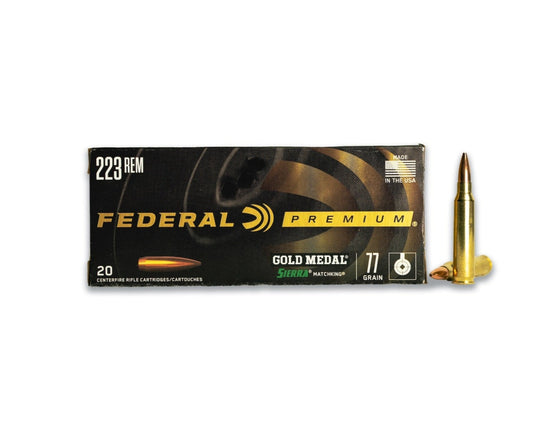 223 REM 77GR Federal Gold Medal Match Sierra Matchking BTHP (GM223M3)