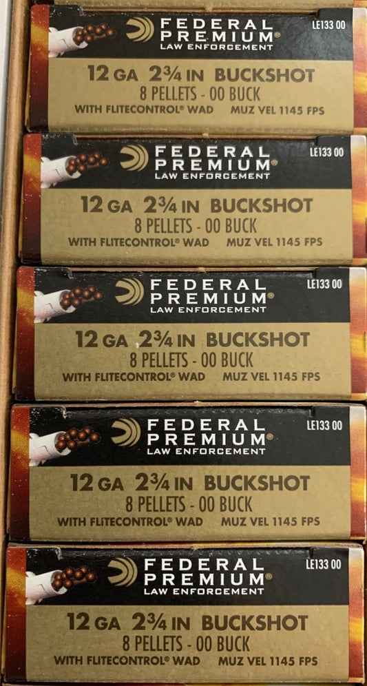 12GA Federal Tactical 00BuckShot 8 Pellet with FliteControl Wad 2 3/4 (LE133 00)
